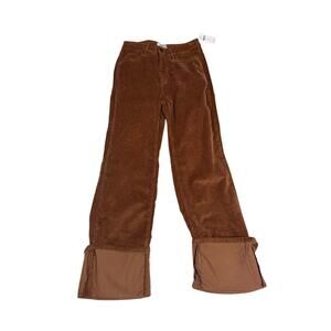 New Pilcro Corduroy Pants Women's 26 Cuffed High-Rise Straight Leg in Brown